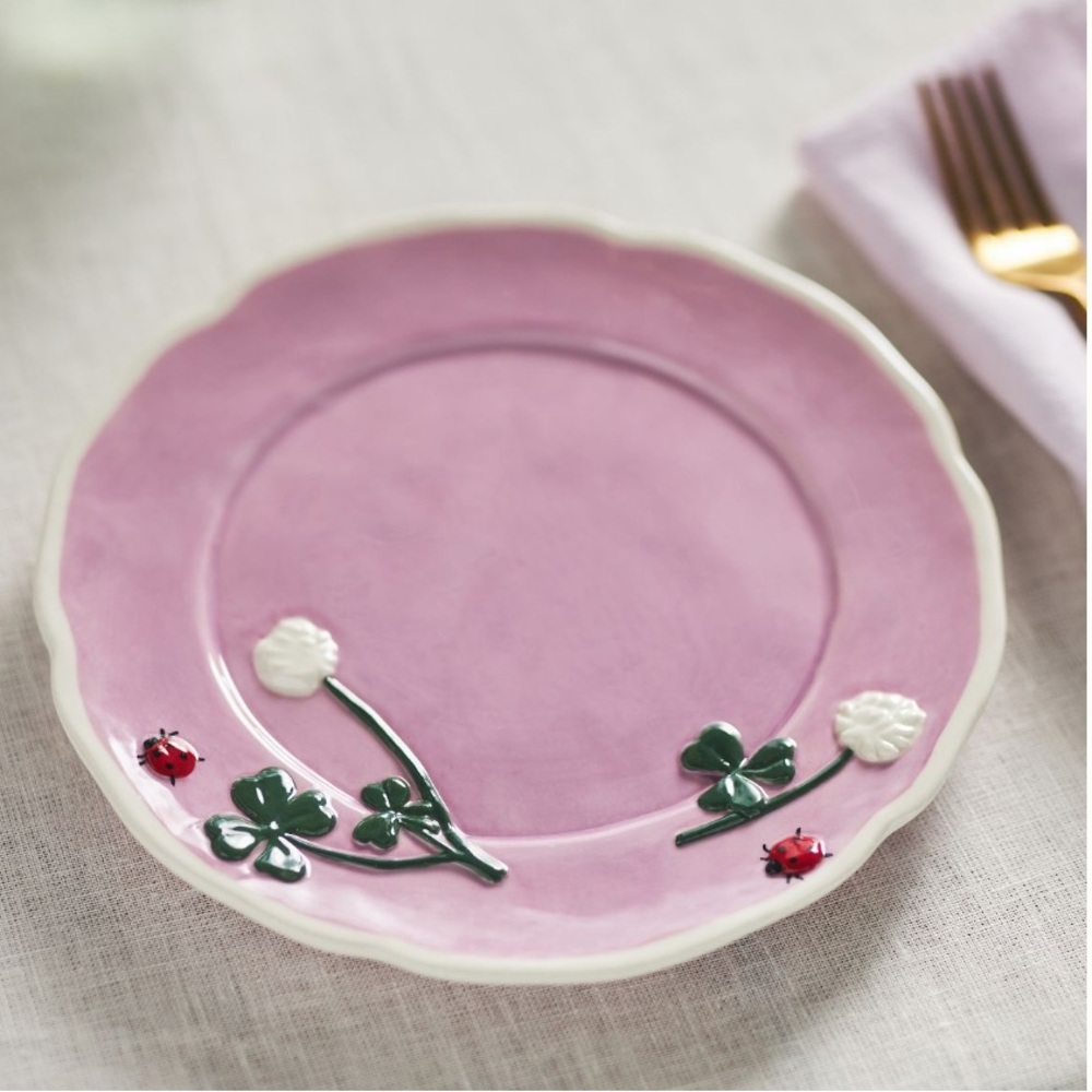 Faye dessert Plates with ladybug & shamrocks‎ Design set4 frazee